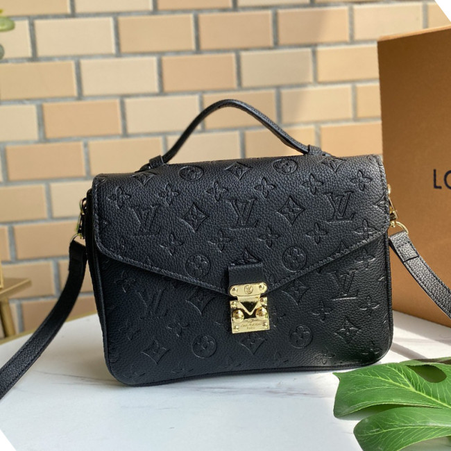 Louis Vuitton Womens Bags Crossbody Bag Pochette Métis Luxury Brand POCHETTE METIS Black Monogram Empreinte Leather M41487 Whatapp