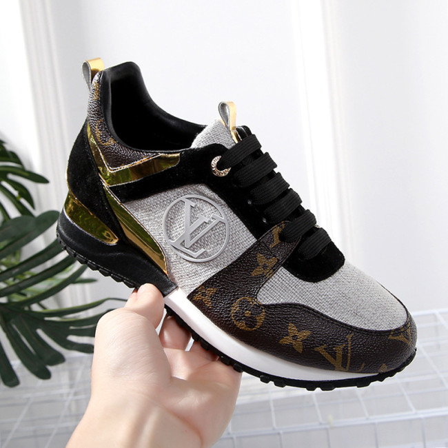 Louis Vuitton Women Shoes Sneakers Luxury Brand Lace-Up Run Away Sneaker with Original Box Whatapp