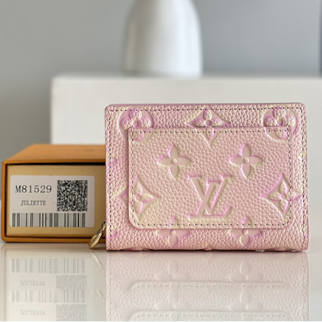 Louis Vuitton Womens Bags Wallets Luxury Brand Louis Vuitton CLÉA WALLET with Original Box M81529 Pink Monogram Empreinte embossed supple grained cowhide leather Whatapp