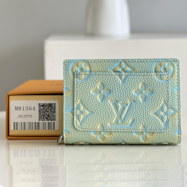 Louis Vuitton Womens Bags Wallets Luxury Brand Louis Vuitton CLÉA WALLET with Original Box M81564 Green Monogram Empreinte embossed supple grained cowhide leather Whatapp