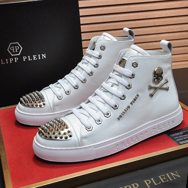 Philipp Plein Men Shoes Sneakers High Top Sneaker Fashion Design Luxury Brand Ankle Boots with Original Box Whatapp