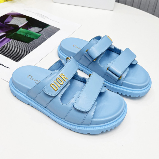 Dior Women Shoes Sandals Luxury Brand DIORACT SLIDE Lambskin with Original Box KCQ719LNY_S29X Whatapp