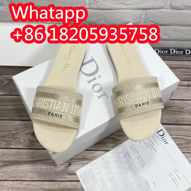 Dior Women Shoes Mule DWAY SLIDE Luxury Brand Womens Sandals Slippers with Original Box Whatapp