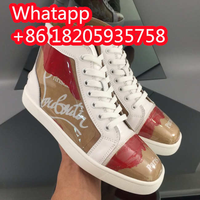 Christian Louboutin Mens Shoes Luxury Brand Red Bottom Design Louis Junior Spikes Flat with Original Box CL sneakers Whatapp