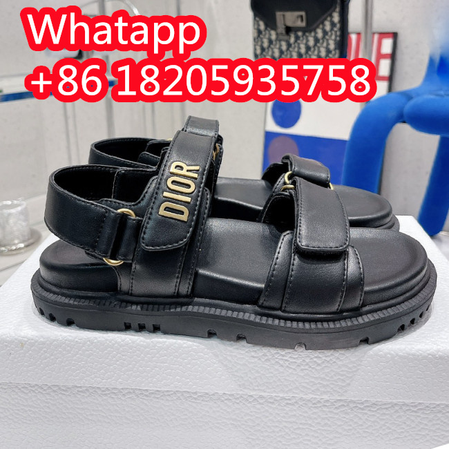 Dior Women Shoes Sandals Luxury Brand DIORACT SANDAL Black Lambskin with Original Box KCQ547LAB_S900 Whatapp