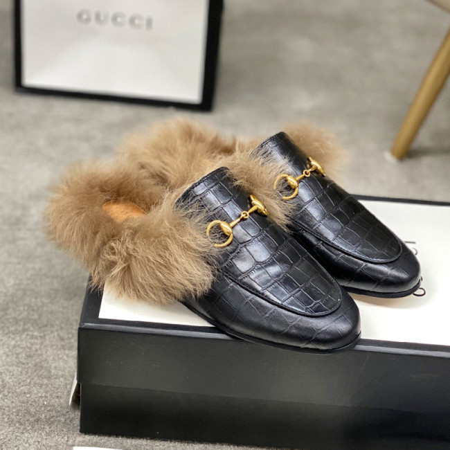 Gucci Womens Shoes Casual Loafers Design Luxury Brand Leather Princetown with Original Box Whatapp