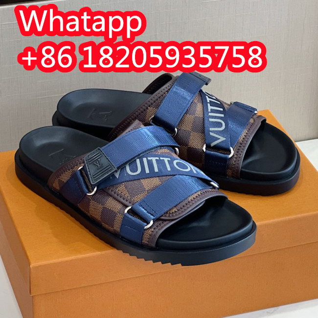 Louis Vuitton Mens Shoes Slippers Sandals Flip Flop Luxury Brand Honolulu LV TRAINER MULE with Original Box 1A9JVM Whatapp