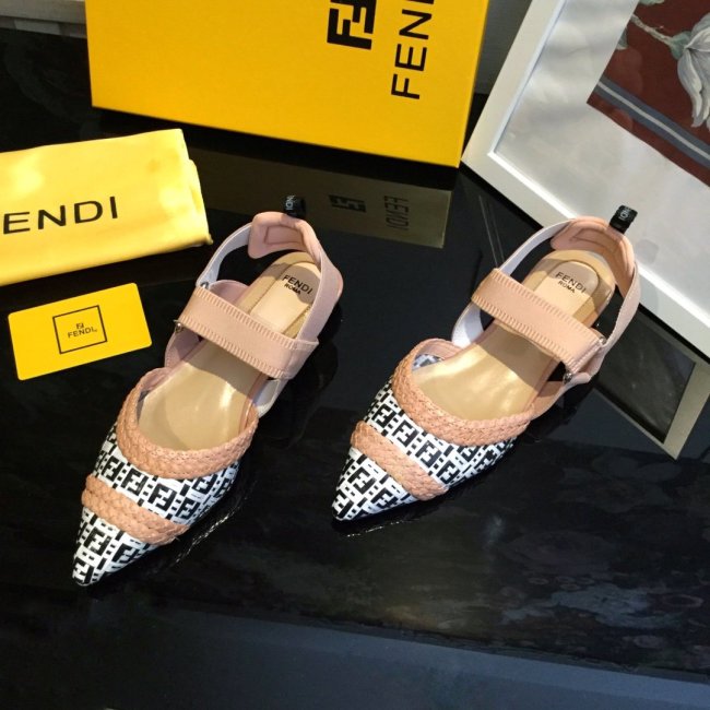 Fendi Womens Shoes COLIBRÌ Raffia Slingbacks 2.0cm Whatapp