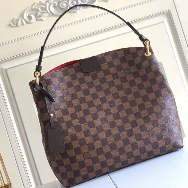 Louis Vuitton Womens Bags Handbags Luxury Brand Fashion Design GRACEFUL PM Damier Ebene coated canvas with Original Box N44044 Whatapp