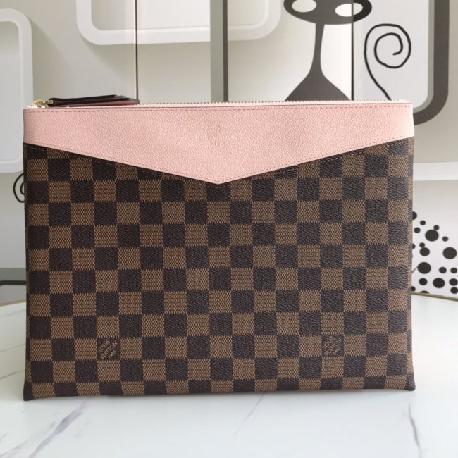 Louis Vuitton Womens Clutch Wallet Purse Bags Luxury Brand Fashion Type DAILY POUCH Magnolia Damier Ebene N60261 Whatapp