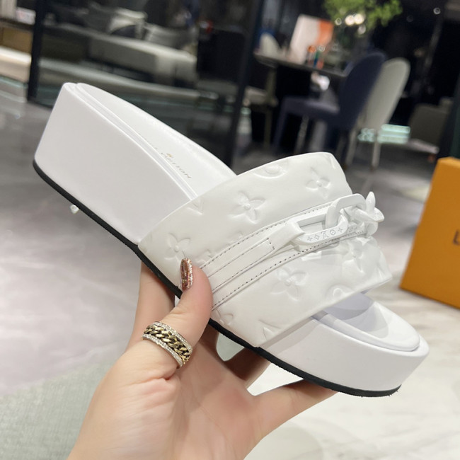 Louis Vuitton Womens Shoes Sandals Slippers Luxury Brand Louis Vuitton JUMBO FLATFORM MULE with Original Box 1A9QYY Whatapp