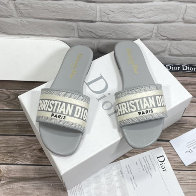 Dior Women Shoes Mule DWAY SLIDE Luxury Brand Womens Sandals Slippers with Original Box Whatapp