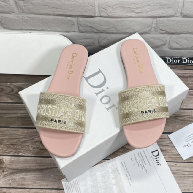 Dior Women Shoes Mule DWAY SLIDE Luxury Brand Womens Sandals Slippers with Original Box Whatapp