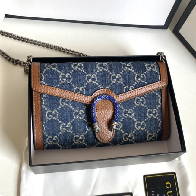 Gucci Womens Bags Crossbody Shoulder Messenger Bags Luxury Brand Dionysus GG Supreme chain wallet