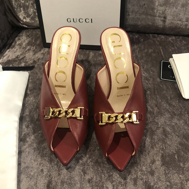 Gucci Womens Shoes Slide Sandal with Chain 7.5cm Whatapp