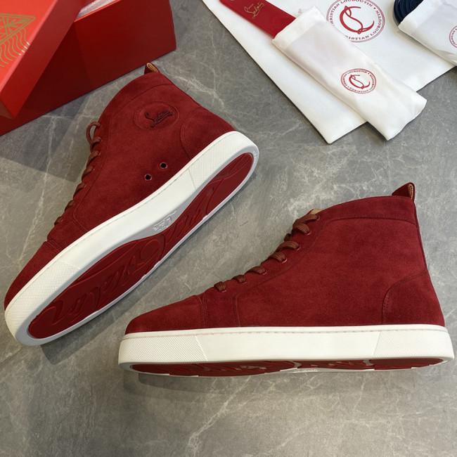 Christian Louboutin Mens Shoes Luxury Brand Red Bottom Design Louis Junior Spikes Flat with Original Box CL sneakers Whatapp