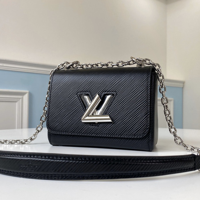 Louis Vuitton Womens Bags Crossbody Designer Luxury Brand Black TWIST MINI Epi grained leather with Original Box M56117 Whatapp