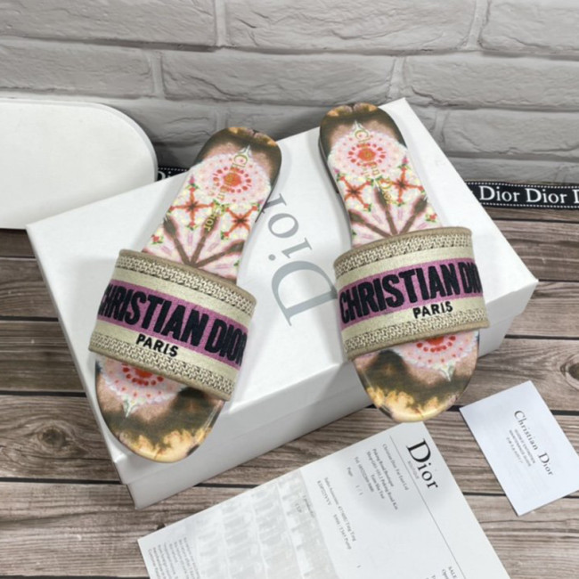 Dior Women Shoes Mule DWAY SLIDE Luxury Brand Womens Sandals Slippers with Original Box Whatapp