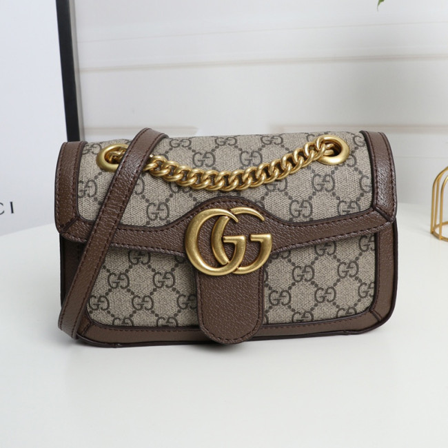 Gucci Womens Bags Shoulder Messenger Bag Luxury Brand Gucci GG Marmont matelassé mini bag with Original Box 446744 UM8AF 4340 Whatapp