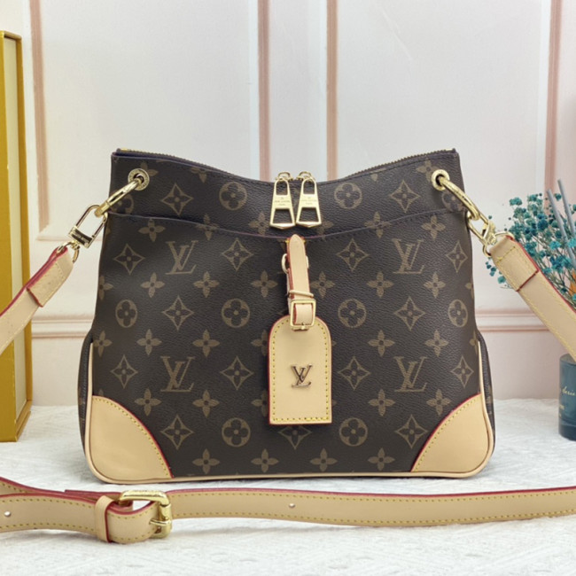 Louis Vuitton Womens Bags Luxury Brand Fashion Type ODÉON MM Natural Monogram coated canvas M45354 with Original Box Whatapp