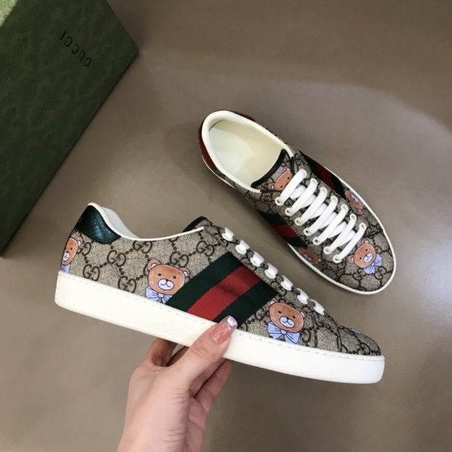 Gucci Womens Shoes Fashion Sneakers Lace-Up Luxury Brand Women's Ace Embroidered Sneaker with Original Box Whatapp