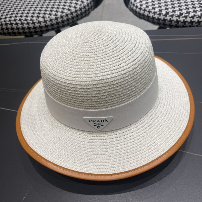 Prada Womens Hats Luxury Brand Design Prada Bucket Hat Straw Hat with Original Box