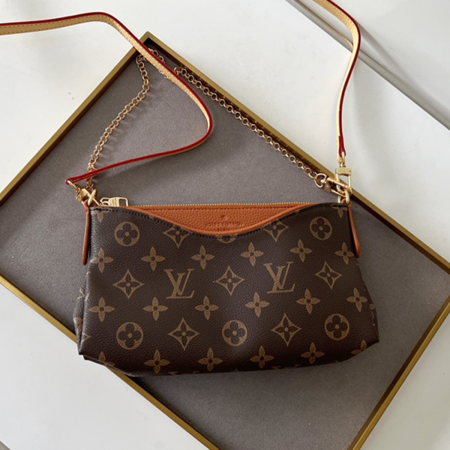 Louis Vuitton Womens Bags Shoulder Bag Luxury Brand LV PALLAS CLUTH Monogram Canvas M41638 with Original Box Whatapp