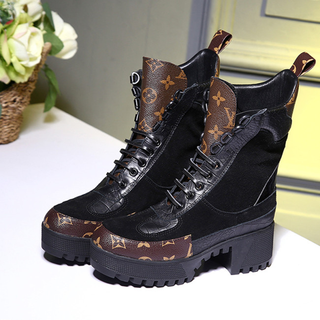 Louis Vuitton Women Shoes Boots Luxury Brand Fashion Ankle Boots LAUREATE PLATFORM DESERT BOOT Whatapp