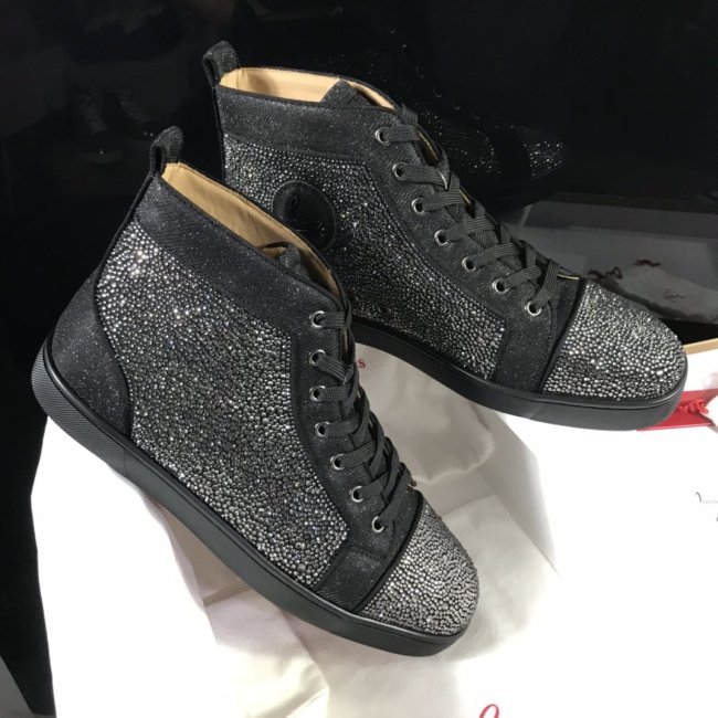 Christian Louboutin Mens Shoes Luxury Brand Red Bottom Design Louis Junior Spikes Flat with Original Box CL sneakers Whatapp