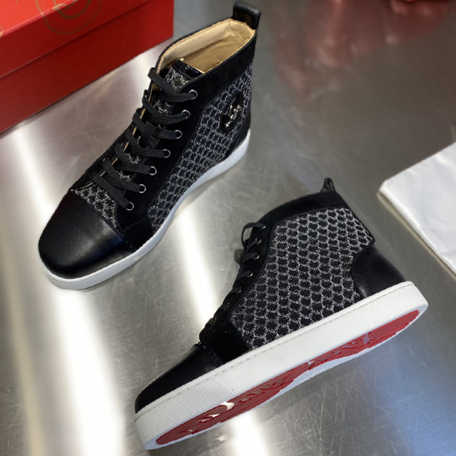 Christian Louboutin Mens Shoes Luxury Brand Red Bottom Design Louis Junior Spikes Flat with Original Box CL sneakers Whatapp