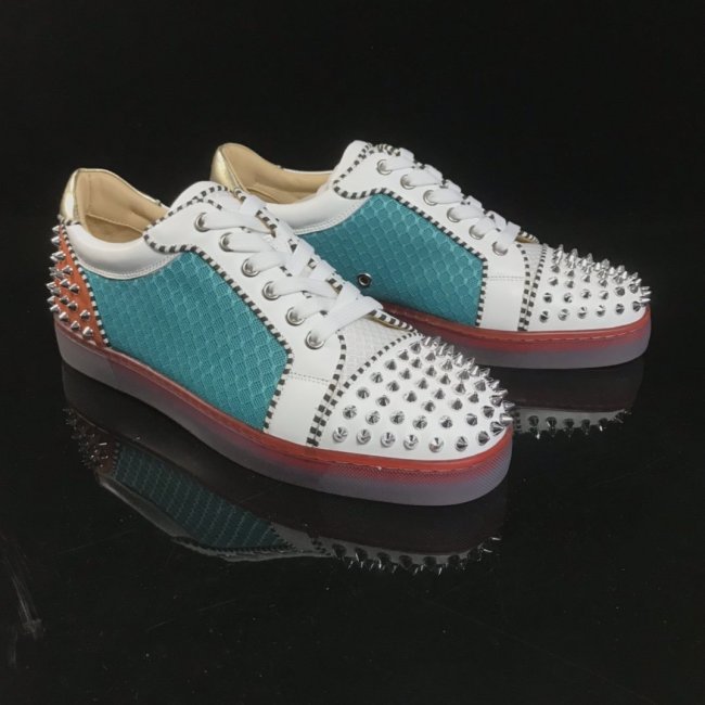 Christian Louboutin Mens Shoes Luxury Brand Red Bottom Design Louis Junior Spikes Flat with Original Box CL sneakers Whatapp