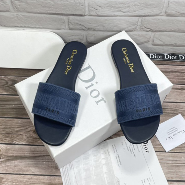 Dior Women Shoes Mule DWAY SLIDE Luxury Brand Womens Sandals Slippers with Original Box Whatapp