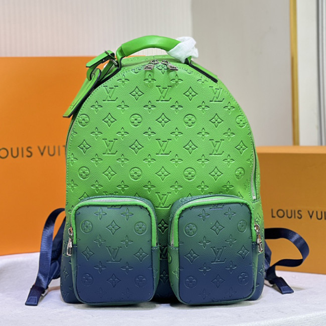 Louis Vuitton Mens Bags Backpacks Luxury Brand Fashion Type BACKPACK MULTIPOCKETS M59690 Blue/Green Taurillon leather without Original Box Whatapp