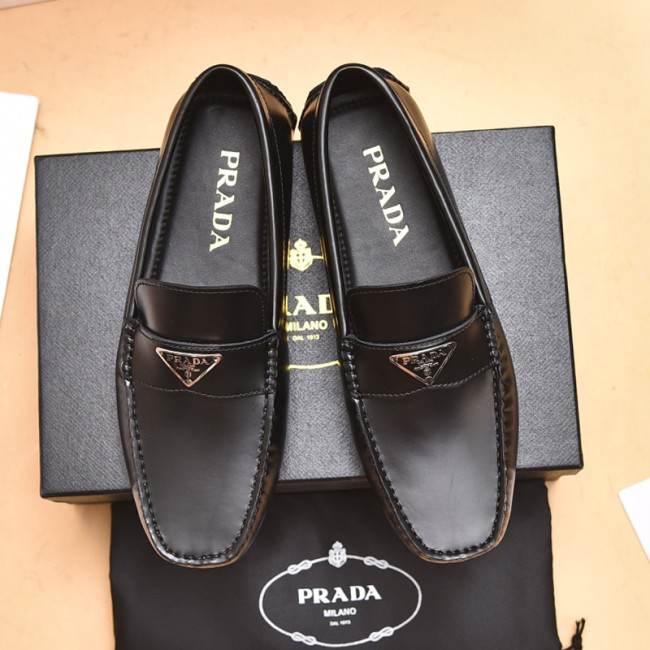 Prada Mens Shoes Casual Loafers Driving Luxury Brand Black Prada Shoes with Original Box Whatapp