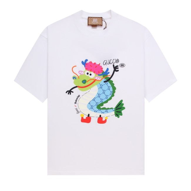 Gucci x Balenciaga Luxury Brand Women Mens Short Sleeve T-Shirt Whatapp