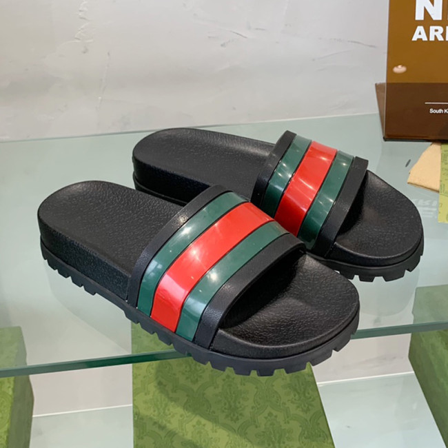 Gucci Mens Shoes Flat Sandals Slippers Luxury Brand Men's Web rubber slide sandal with Original Box 429469 GIB10 1098 Whatapp