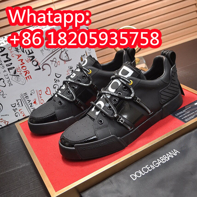 Dolce&Gabbana Men Shoes Sneakers Breathable Luxury Fashion Portofino Sneakers In Calfskin And Patent Leather CS1783AJ98689690 Whatapp