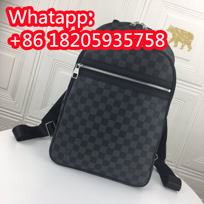 Louis Vuitton Mens Bags Backpacks Luxury Brand Fashion Type Michael Backpack N40310 Black Damier Graphite coated canvas Whatapp