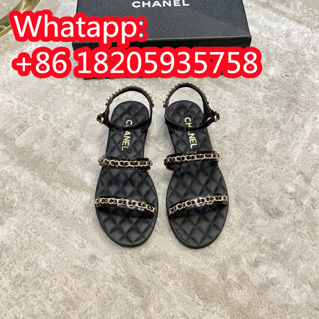 Chanel Womens Shoes Sandals Suede Calfskin Whatapp