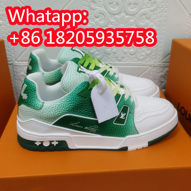 Louis Vuitton Womens Shoes Fashion Sneakers Design Luxury Brand LV TRAINER SNEAKER Mix of materials with Original Box 1A9JI9 Whatapp