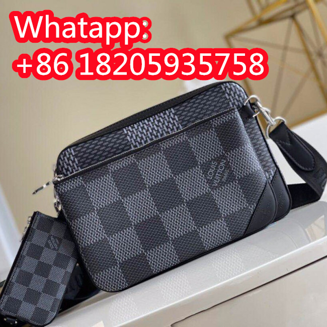 Louis Vuitton Mens Bags Shoulder Bags Luxury Brand Fashion Type Graphite Trio Messenger with Original Box N50017 Whatapp