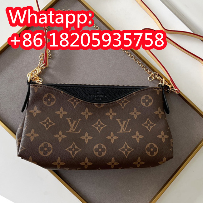 Louis Vuitton Womens Bags Shoulder Bag Luxury Brand LV PALLAS CLUTH Monogram Canvas M41638 with Original Box Whatapp