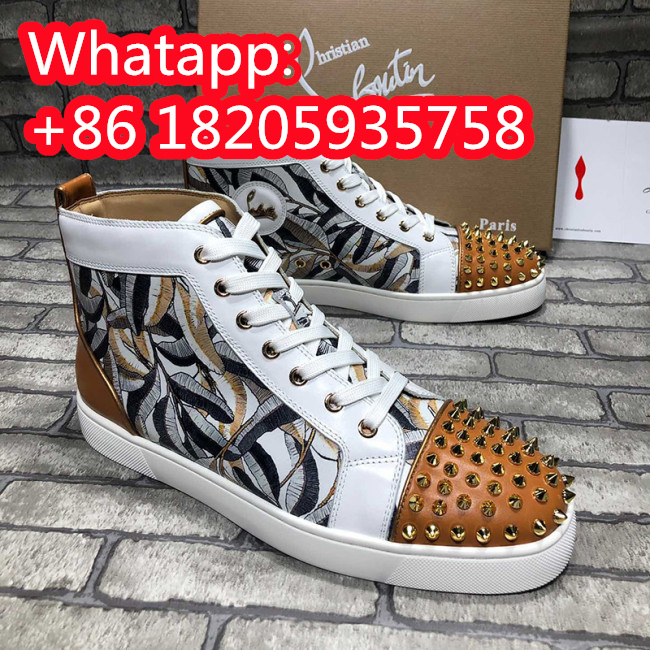 Christian Louboutin Mens Shoes Luxury Brand Red Bottom Design Louis Junior Spikes Flat with Original Box CL sneakers Whatapp