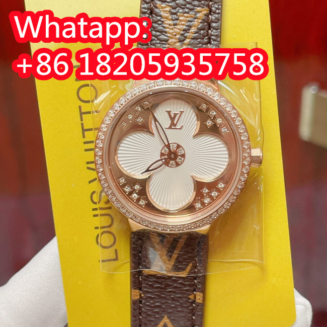 Louis Vuitton Womens Watch Luxury Brand Design Fashion Type with Original Box LV Tambour slim monogran Whatapp