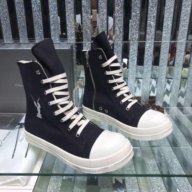 Rick Owens Men Shoes Sneakers Leather High-Top Breathable Mens Casual Shoes Ankle Boots with Original Box Whatapp