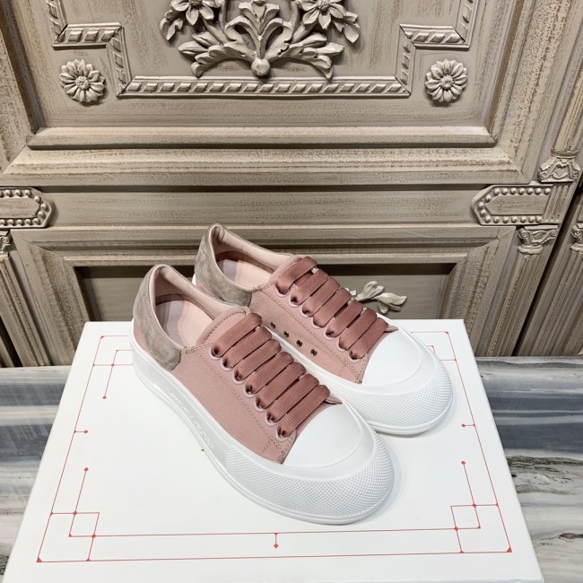 Alexander McQueen Womens Mens Shoes Fashion Sneakers Unisex Design Luxury Brand Deck Lace Up Plimsoll with Original Box Whatapp