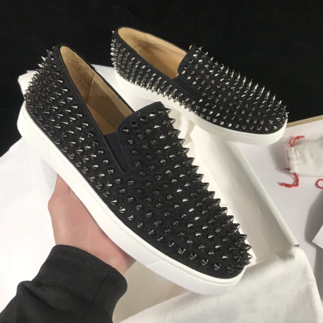 Christian Louboutin Mens Shoes Loafers Luxury Brand Red Bottom Design Louis Flat with Original Box CL Loafers Whatapp