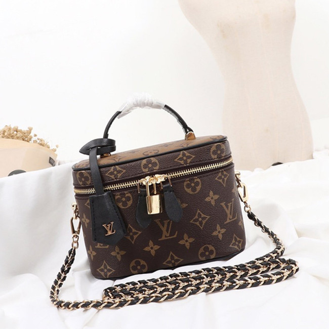 Louis Vuitton Womens Bag Luxury Brand Vanity PM with Original Box M45165 Monogram and Monogram Reverse coated canvas Whatapp