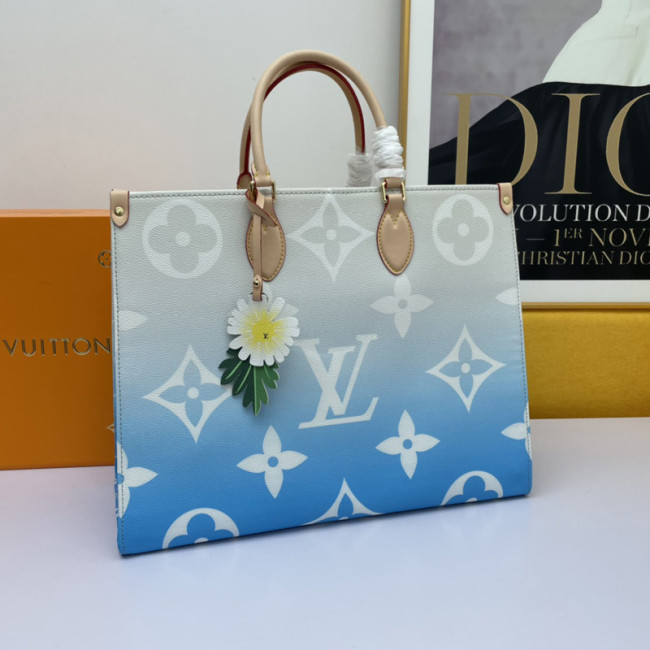 Louis Vuitton Womens Bags Handbags Luxury Brand LV ONTHEGO GM Blue Monogram Giant coated canvas M57639 Whatapp