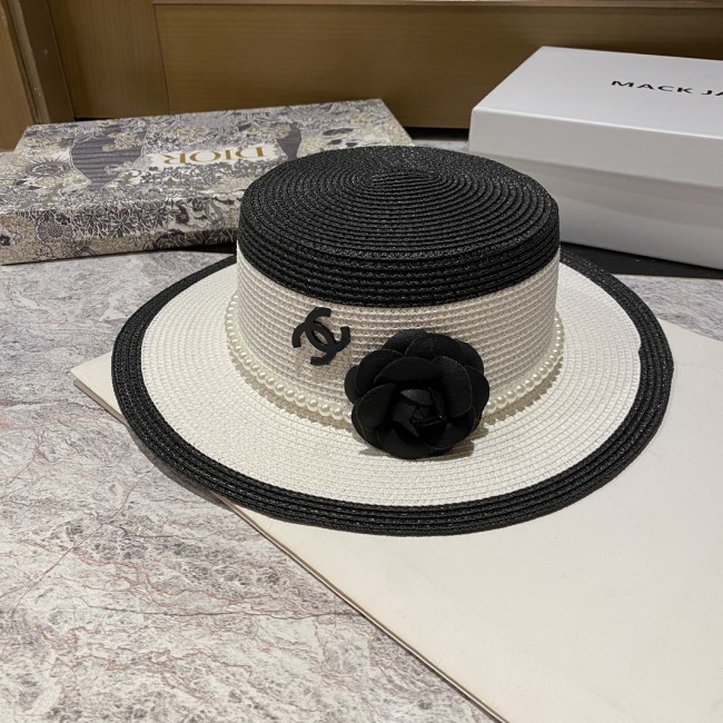 Chanel Womens Hats Luxury Brand Straw Hat with Original Box